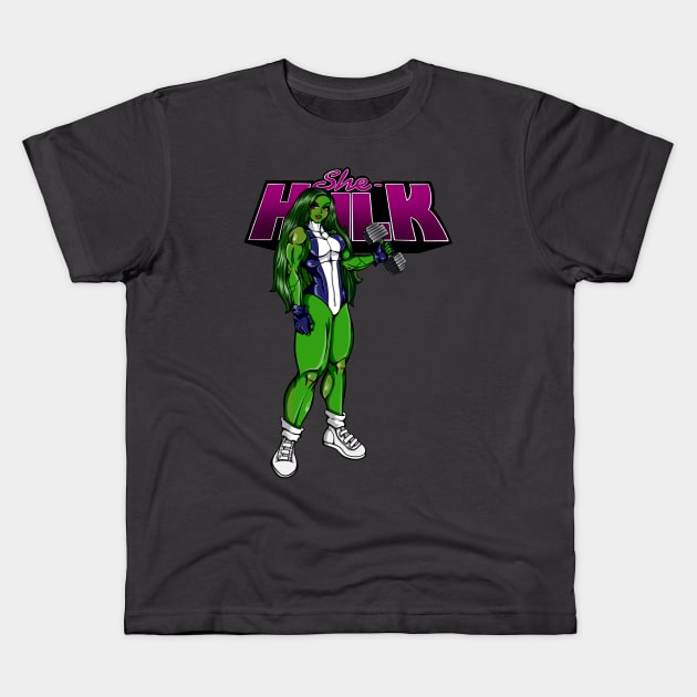 She-Hulk Kids T-Shirt by MauryAraya316